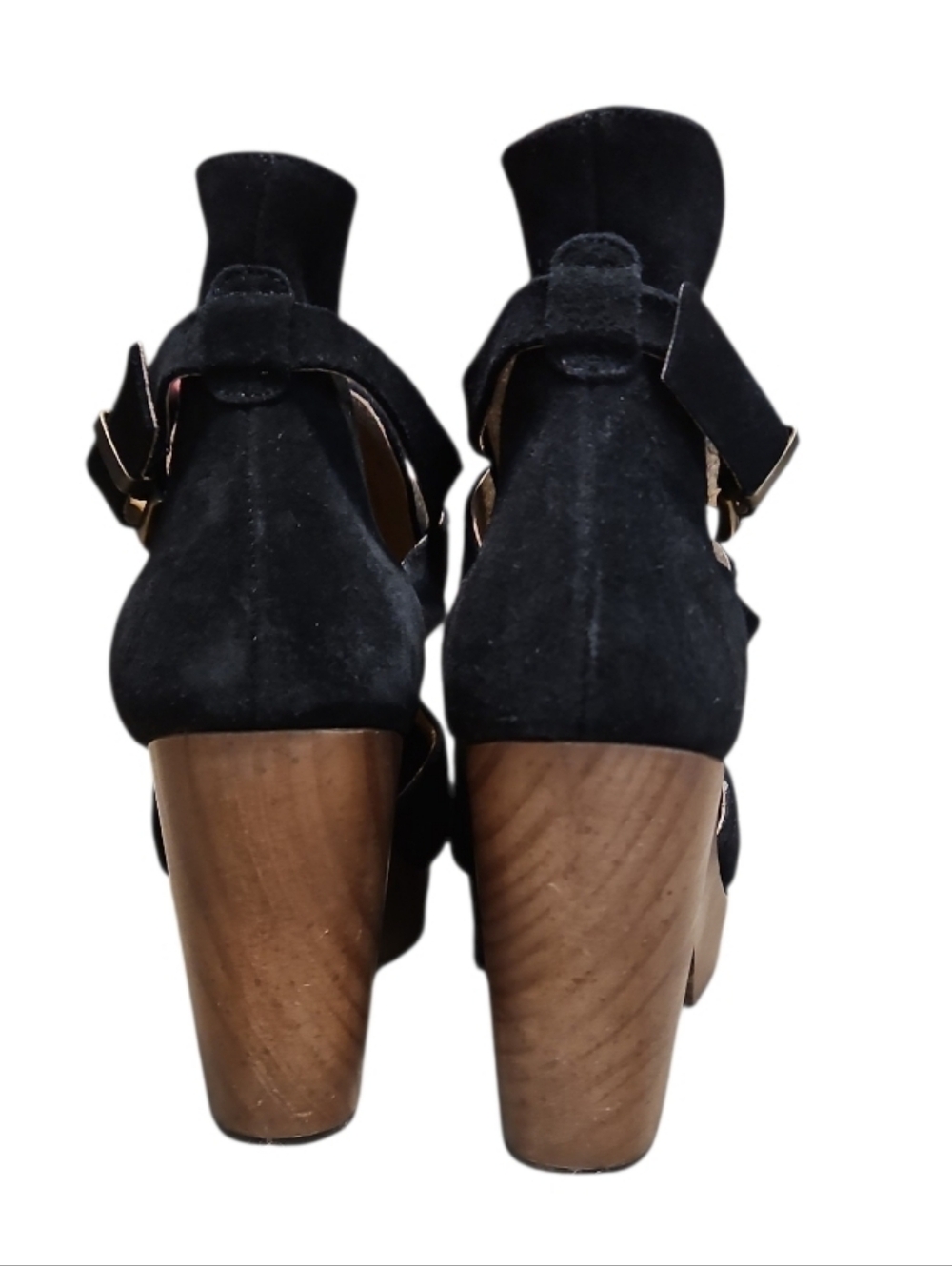 Free People Cedar Black Suede Clog Criscross Clog Platform Sandals - Picture 8 of 14